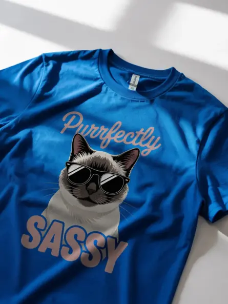 Purrfectly Sassy Cat T-Shirt for Pet Moms – Cool Siamese Tee - Image 11