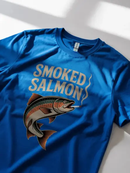 Smoked Salmon T-Shirt – Bold Vintage Tattoo Graphic Tee for Seafood Fans - Image 11