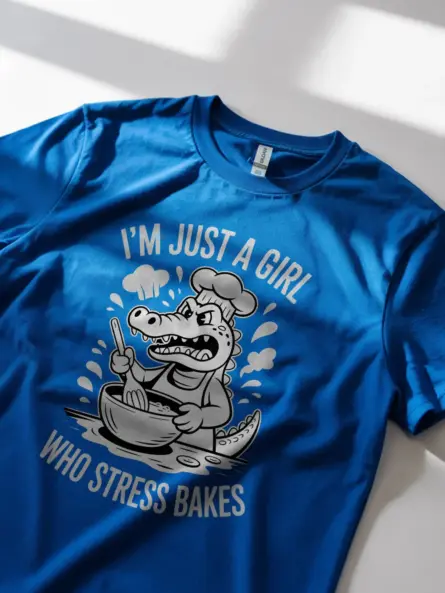 Funny Stress Baking Shirt for Women – Cute Alligator Cartoon Tee - Image 11