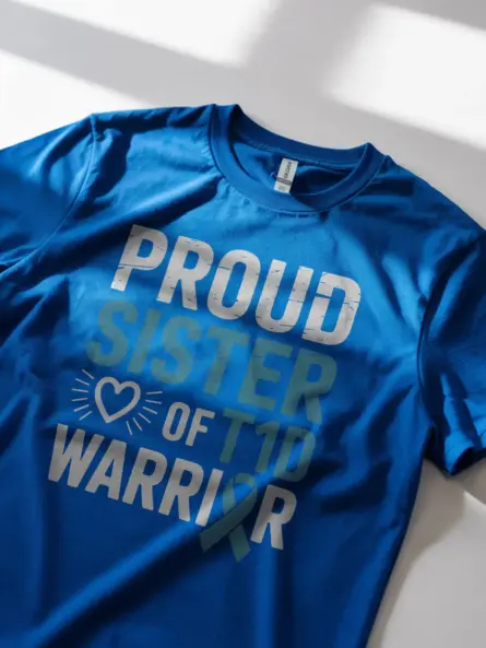 Proud Sister T1D Warrior Shirt – Bold Diabetes Support Tee - Image 8