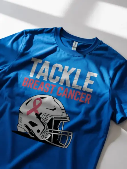 Tackle Breast Cancer Shirt – Bold Vintage Football Power Tee - Image 11