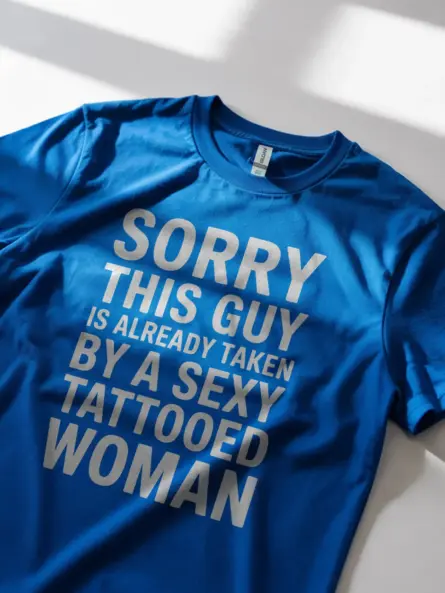 Taken By Tattooed Woman T-Shirt – Funny Relationship Meme Tee for Men - Image 12