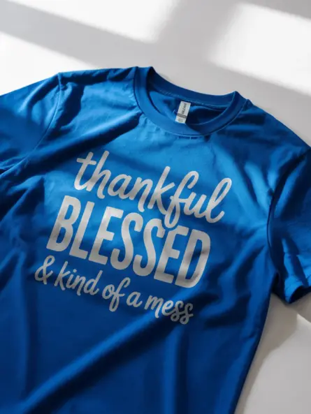 Thankful Blessed Kind of a Mess Shirt – Trendy Fall Quote Tee - Image 11