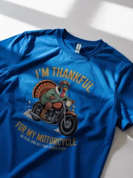 Hilarious Thanksgiving Motorcycle Shirt – Funny Turkey Rider Tee - Image 11