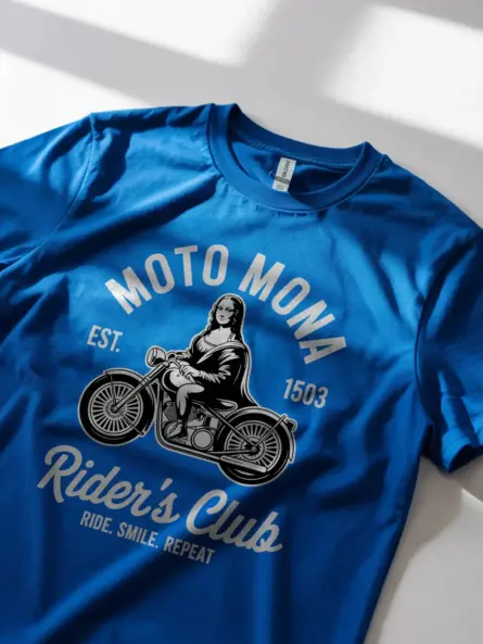 Vintage Motorcycle T-Shirt – Artistic Mona Moto Club Tee - Image 11