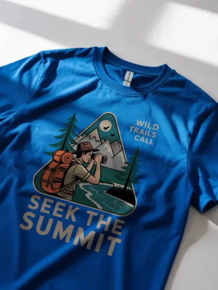 Vintage Mountain Adventure T-Shirt – Seek the Summit Hiking Tee - Image 11