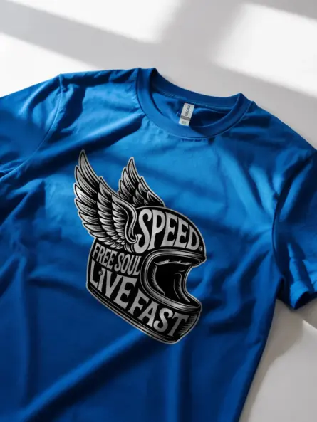 Legendary Winged Motorcycle Helmet T-Shirt – Live Fast Free Soul - Image 11