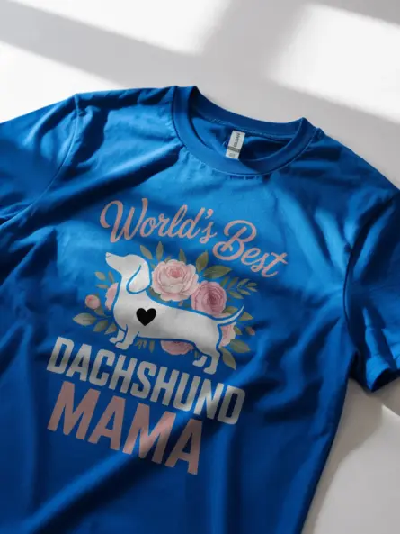 Dachshund Mama Shirt – World’s Best Floral Dog Mom Tee - Image 11