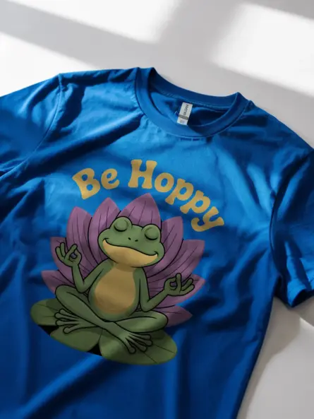 Be Hoppy Yoga Frog T Shirt – Whimsical Zen Gift for Mindful Souls - Image 11