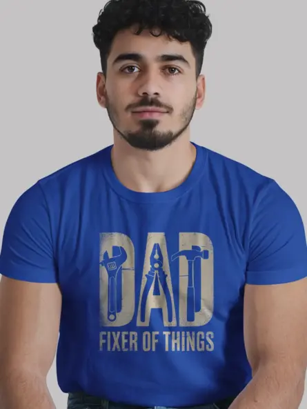 Royal Blue “Dad Fixer of Things” Funny Dad Fixer T-Shirt