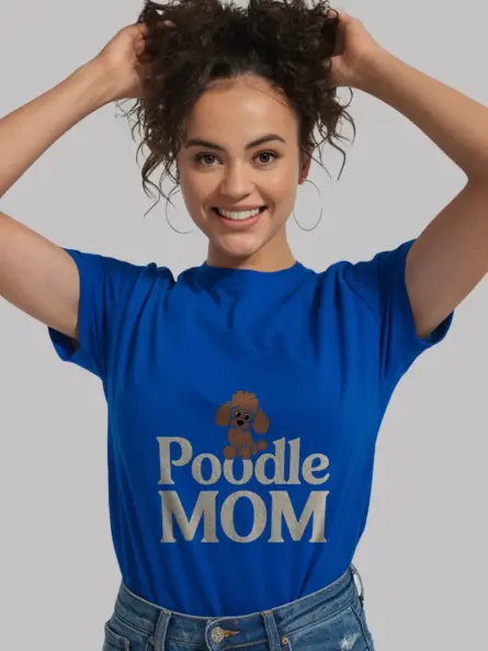 Royal Blue poodle mom shirt proud pet owner tee