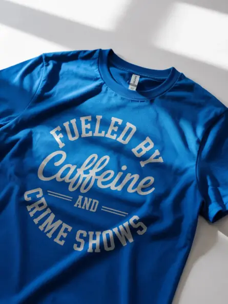 royal blue Lifestyle image royal blue binge watching and coffee lover shirt