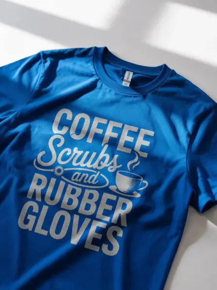 Royal Blue Lifestyle Gift Shirt for Nurses Who Love Coffee