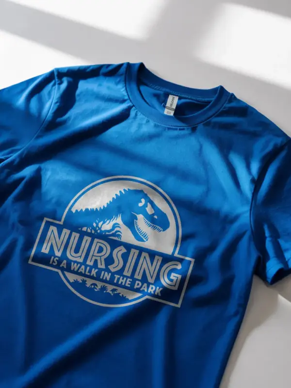 Royal Blue Jurassic Park Nurse Shirt