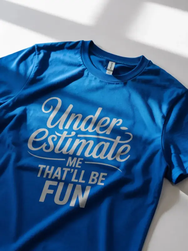 Royal blue underestimate me that'll be fun shirt for empowered youth