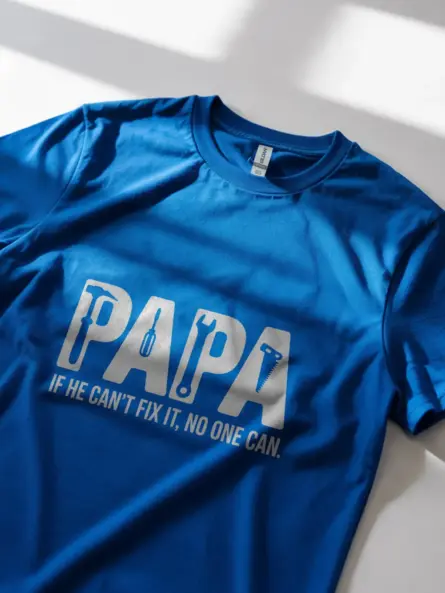 Royal Blue tee print – papa if he can't fix it t-shirt