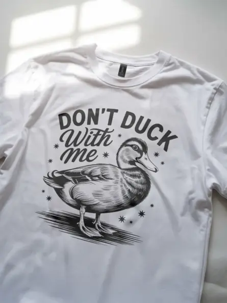 white don’t duck with me funny duck t-shirt for adults