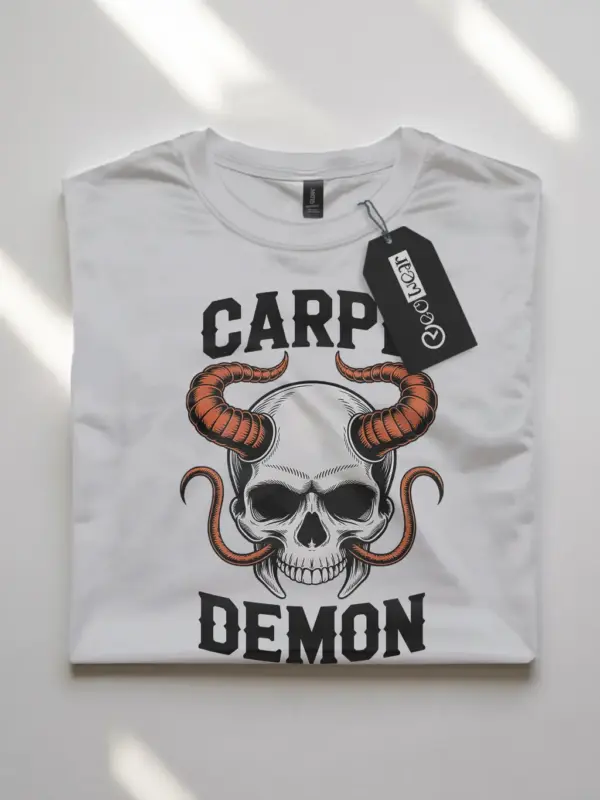 white flatlay Shirt – Carpe Demon – carpe demon skull t-shirt