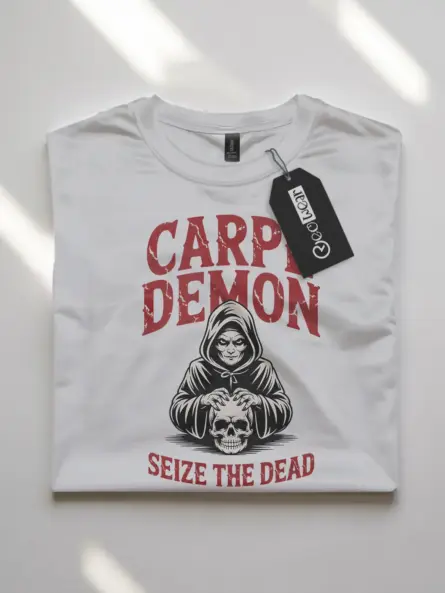 white flatlay Shirt – Carpe Demon – carpe demon reaper t-shirt