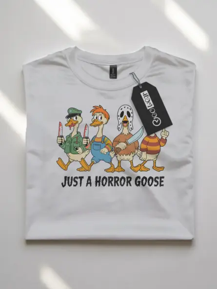 Funny Horror Goose T-Shirt for Halloween – Spooky Animal Parody Tee - Image 4