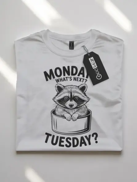 Raccoon Monday Tuesday T-Shirt for Adults - Image 7
