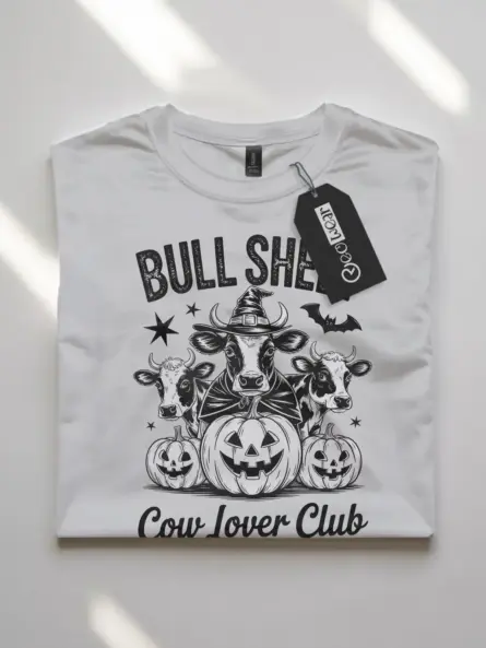 White front view – Bull Sheet Cow Lover Club bull sheet cow Halloween shirt