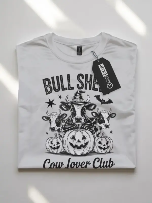 White front view – Bull Sheet Cow Lover Club bull sheet cow Halloween shirt