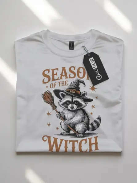 Charming Witchcore Raccoon T-Shirt – Season of the Witch Fall Tee - Image 10