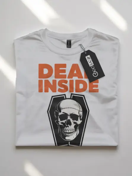 white flatlay Shirt – Dead Inside – dead inside coffin t-shirt