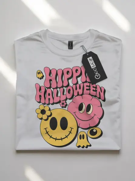 Hippie Halloween T-Shirt – Retro Pastel Graphic Tee - Image 10
