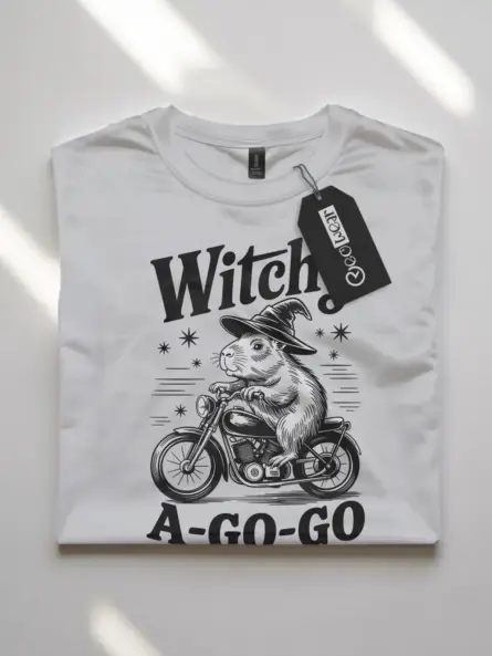 White – Witchy A Go Go witchy capybara t-shirt