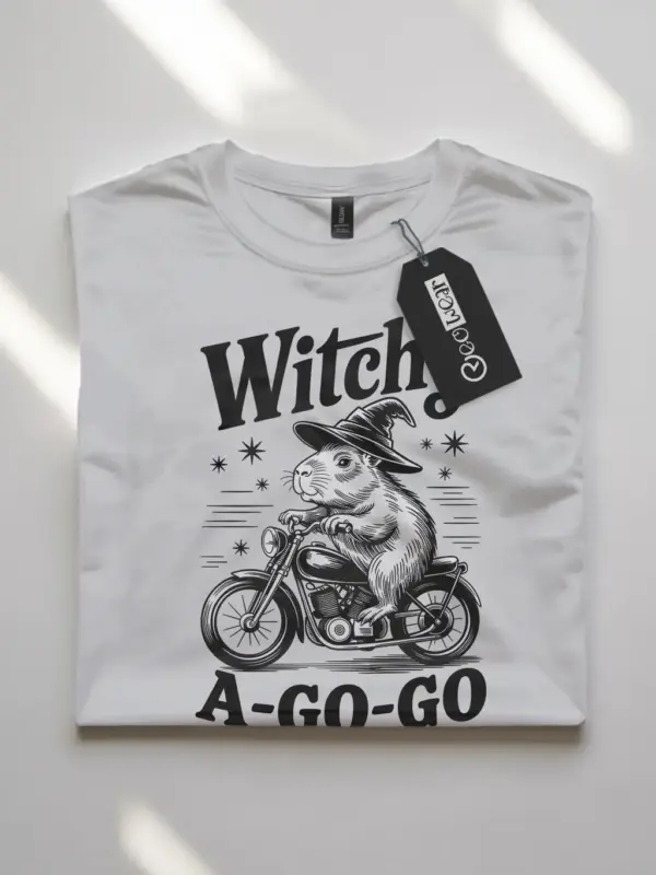 White – Witchy A Go Go witchy capybara t-shirt