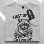 funny raccoon delight t-shirt