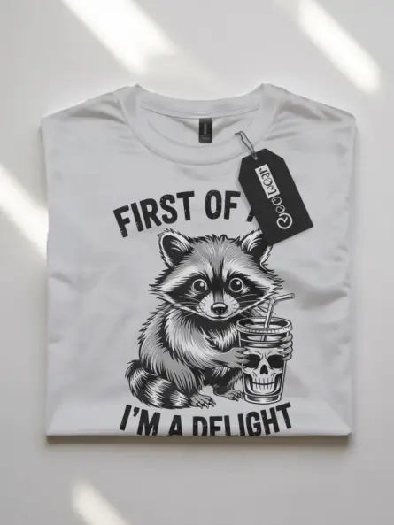 funny raccoon delight t-shirt