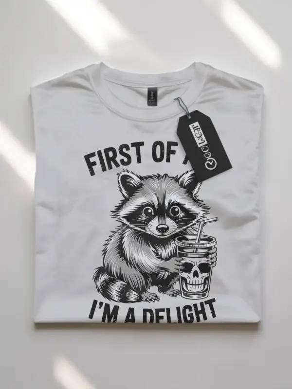 funny raccoon delight t-shirt