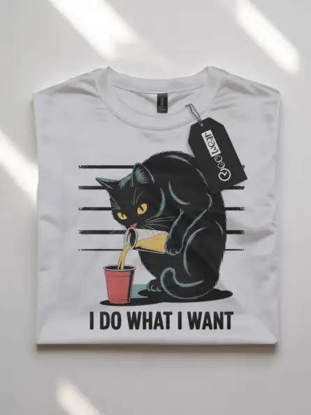 Rebellious “I Do What I Want” Cat Shirt – Funny Vintage Graphic Tee - Image 10