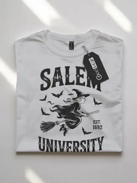Spellbinding Vintage Salem University Witch T-Shirt - Image 4