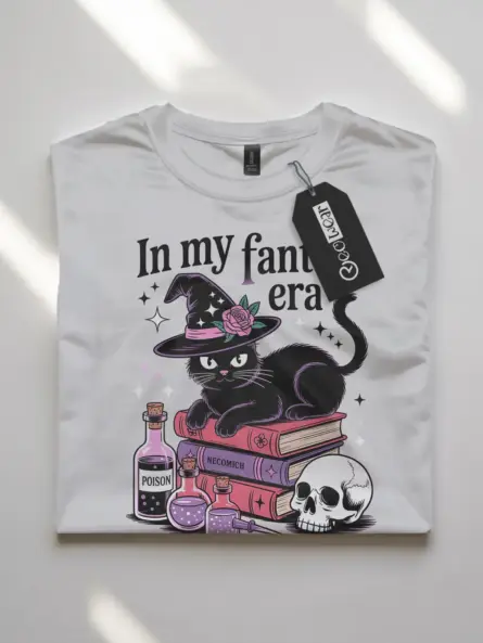 Whimsical Witchy Cat Fantasy T-Shirt for Magic Lovers - Image 7