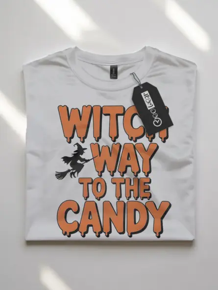 Witch Way to the Candy Shirt – Funny Halloween Tee for Kids & Parents - Image 10