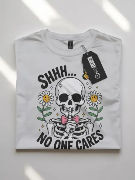 Witty Sarcastic Skeleton Shhh Shirt for Gen Z - Image 10