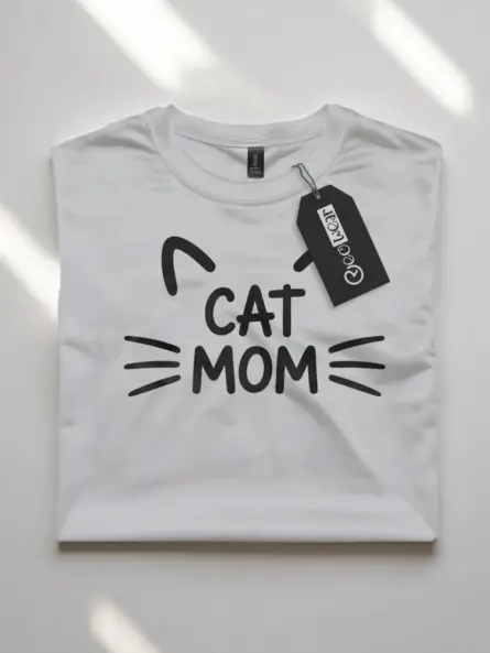 Minimalist Cat Mom T-Shirt – Cute Gift for Pet Lovers & Moms - Image 10