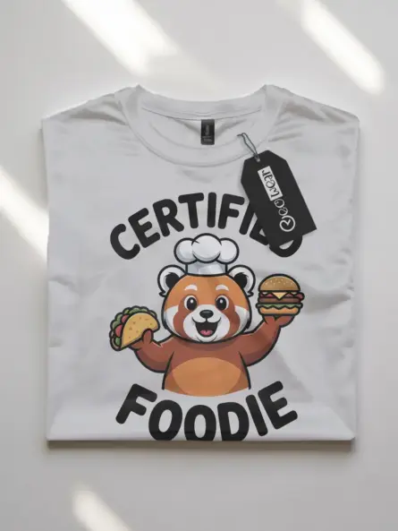 Certified Foodie T-Shirt – Cute Red Panda Chef Graphic Tee - Image 10