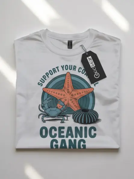 Bold Coastal T-Shirt – Oceanic Gang Sea Life Graphic Tee - Image 10