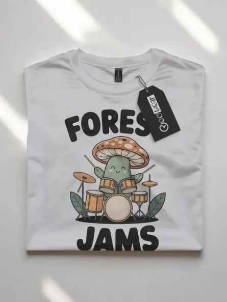 Cottagecore Mushroom T-Shirt Forest Jams Design - Image 10