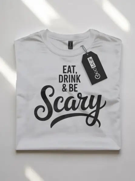 Bold Eat Drink Be Scary Shirt – Minimalist Halloween Party Tee - Image 9