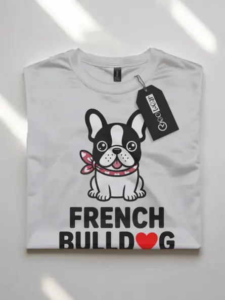 French Bulldog Shirt – Kawaii Dog Mom Gift Tee with Heart Scarf - Image 10