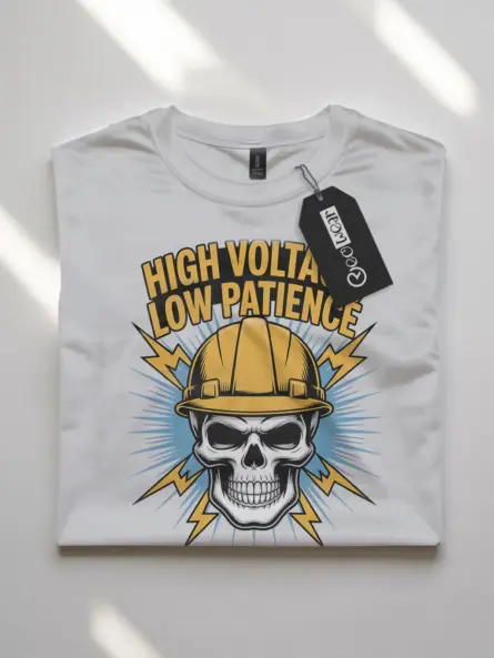 Electrician Skull Shirt High Voltage Low Patience - Image 10