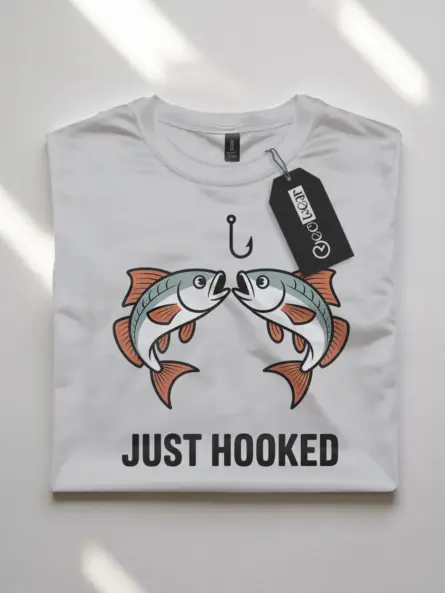 Just Hooked Shirt – Funny Romantic Fishing Tee for Couples - Image 10