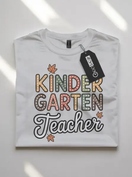 Kindergarten Teacher Shirt – Cute Fall Maple Leaf Design Tee - Image 10