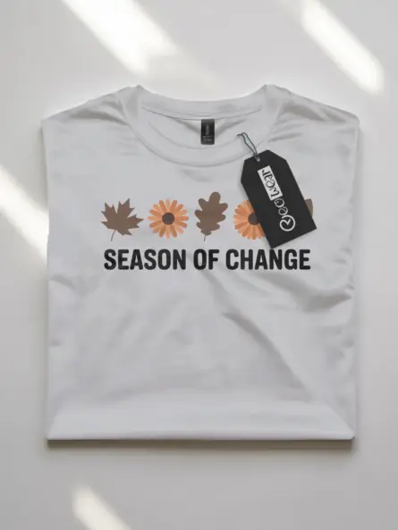 Minimalist Nature Shirt – Season of Change Fall Quote Tee - Image 10